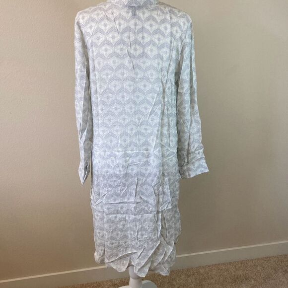 J. Valdi Womens Barcelona Tie Front Midi Shirt Dress Size Medium (M3) - Picture 3 of 14